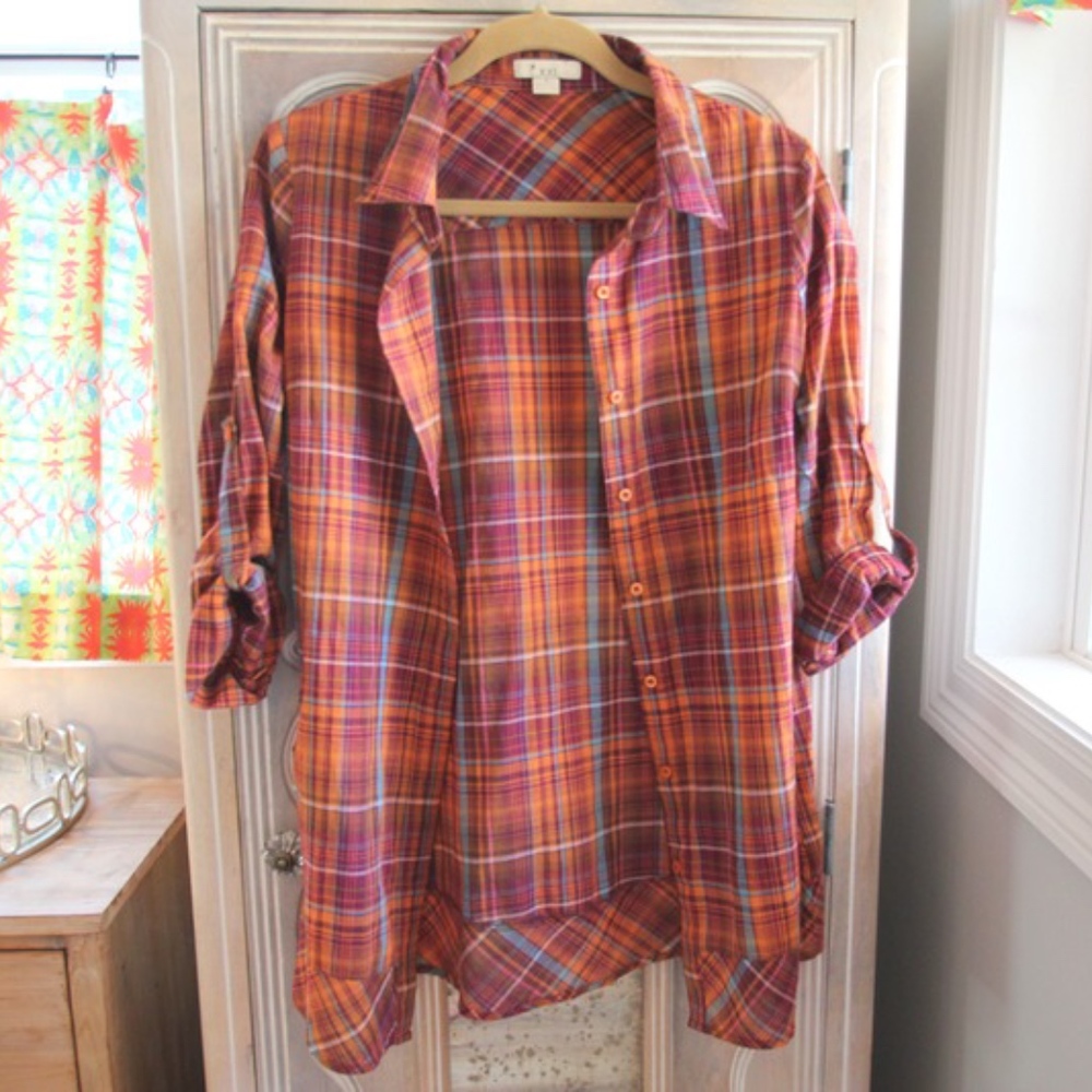 Plaid Long-sleeve Top